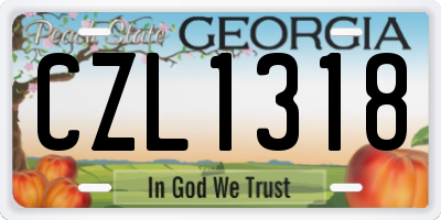 GA license plate CZL1318
