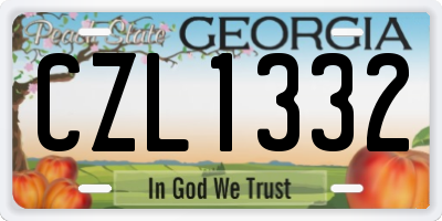 GA license plate CZL1332