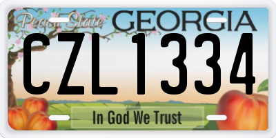 GA license plate CZL1334