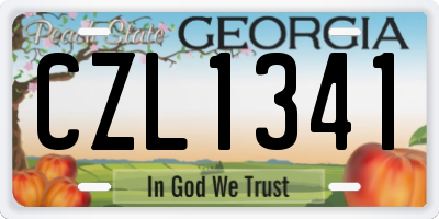 GA license plate CZL1341