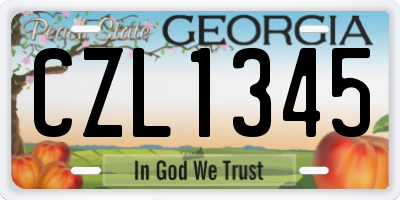 GA license plate CZL1345