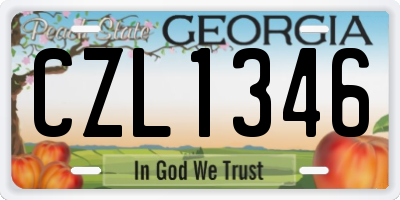 GA license plate CZL1346