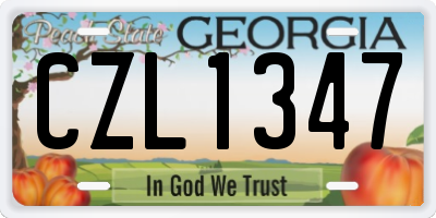 GA license plate CZL1347