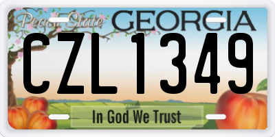 GA license plate CZL1349
