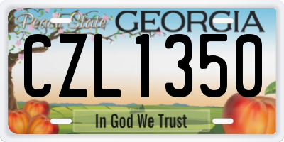 GA license plate CZL1350