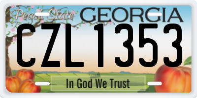 GA license plate CZL1353