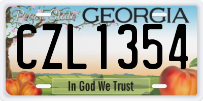 GA license plate CZL1354