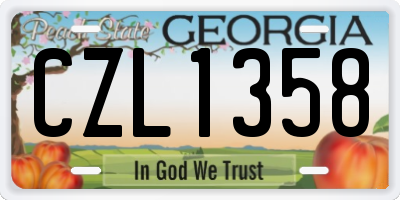 GA license plate CZL1358