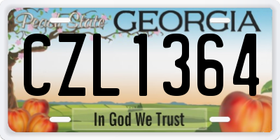 GA license plate CZL1364