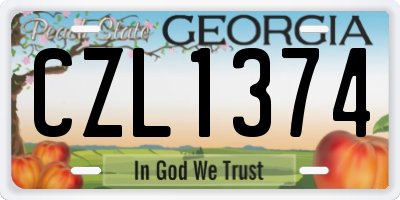 GA license plate CZL1374