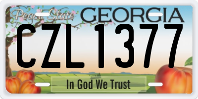 GA license plate CZL1377