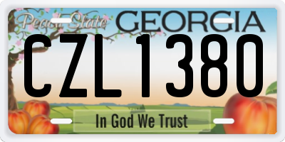 GA license plate CZL1380