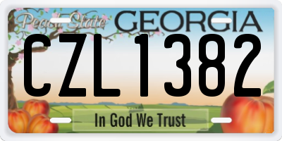 GA license plate CZL1382