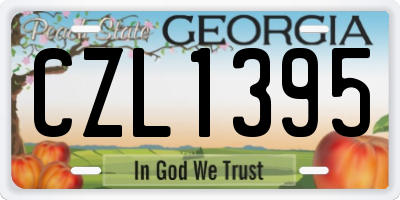 GA license plate CZL1395