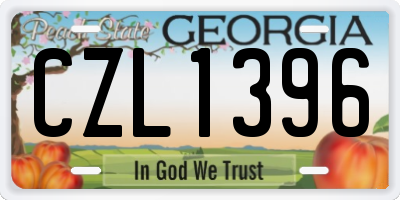 GA license plate CZL1396