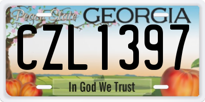 GA license plate CZL1397