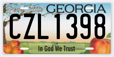GA license plate CZL1398