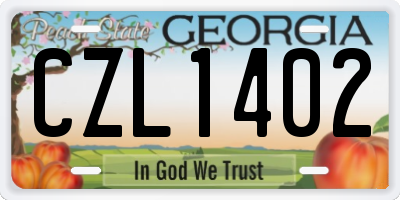 GA license plate CZL1402