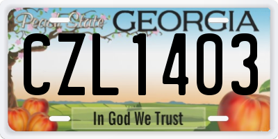 GA license plate CZL1403
