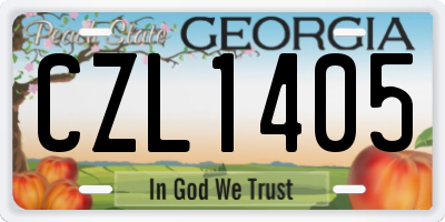 GA license plate CZL1405