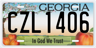 GA license plate CZL1406