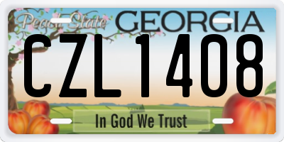 GA license plate CZL1408