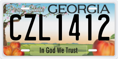 GA license plate CZL1412