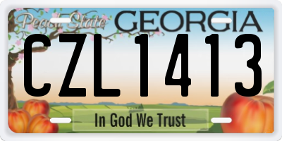 GA license plate CZL1413