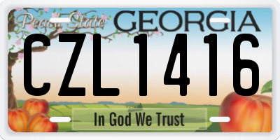 GA license plate CZL1416