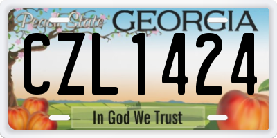 GA license plate CZL1424