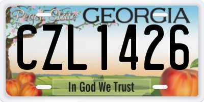 GA license plate CZL1426