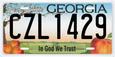 GA license plate CZL1429