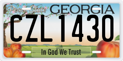 GA license plate CZL1430