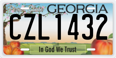 GA license plate CZL1432