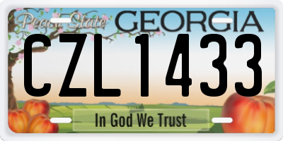 GA license plate CZL1433