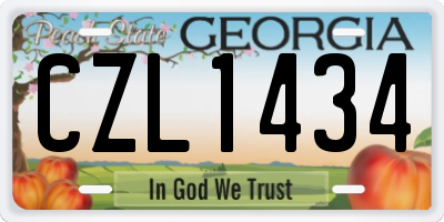 GA license plate CZL1434