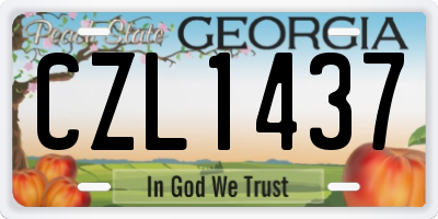 GA license plate CZL1437