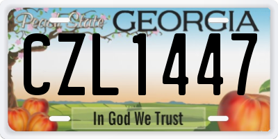 GA license plate CZL1447