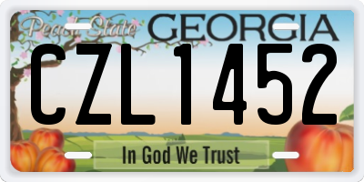 GA license plate CZL1452