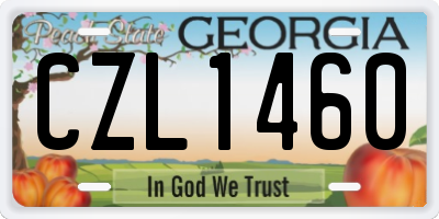 GA license plate CZL1460