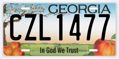 GA license plate CZL1477