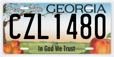 GA license plate CZL1480