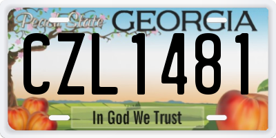 GA license plate CZL1481