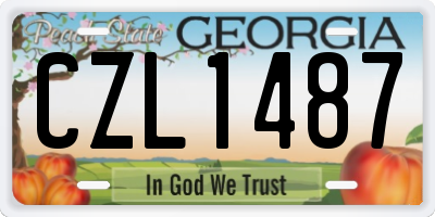 GA license plate CZL1487