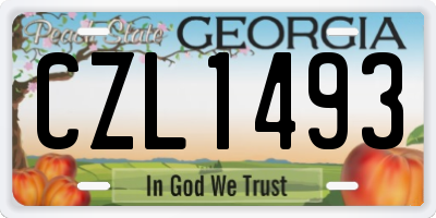 GA license plate CZL1493