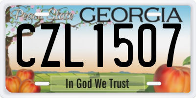 GA license plate CZL1507