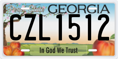 GA license plate CZL1512