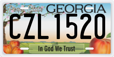 GA license plate CZL1520
