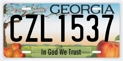 GA license plate CZL1537