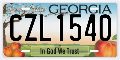 GA license plate CZL1540